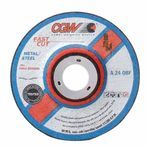 CGW® 36219 Flat Depressed Center Wheel, 4-1/2 in Wheel Diameter, 1/8 in Wheel, 7/8 in Center Hole, A24Q Grit, Aluminum Oxide Abrasive