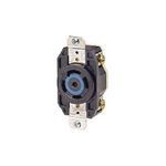 Leviton® V-0-Max® 2810 3-Phase Grounding Locking Receptacle, 120/208 VAC, 30 A, 4 Poles, 5 Wires, Black