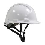 JSP® 280-AHS240-10 MK8 Evolution® Hard Hat, SZ 6-5/8 Fits Mini Hat, SZ 8 Fits Max Hat, HDPE, 4-Point Chin Strap/Polyester Strap Suspension, ANSI Electrical Class Rating: Class E, ANSI Impact Rating: Type II, Wheel Ratchet Adjustment