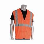 PIP® 302-0702-OR/2X 302-0702 Safety Vest, 2XL, Hi-Viz Orange, Polyester, Hook and Loop Closure, 2 Pockets, ANSI Class: 2