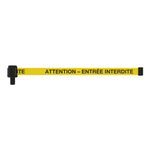 Banner Stakes PL4151 PLUS Yellow "Attention - Entrée Interdite" Banner (Pack of 5), Includes: 5 PLUS Banner Head, Belt Length 15 ft, Suitable for Indoor/Outdoor Use