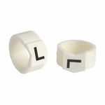 Brady® SCN45-L Clip-Sleeve™ SCN Pre-Printed Wire Marker, 0.453 to 0.512 in Wire, L Legend, Black Legend, White Marker, Nylon