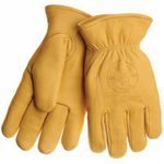 Klein® 40018 Premium Grade Safety Gloves, Work Glove, Gunn Cut Style, XL, Deerskin Leather Palm, Deerskin Leather, Light Tan/Natural, Pile Lining