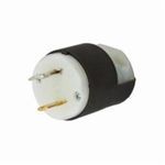 Wiring Device-Kellems Twist-Lock® HBL7545C Non-Grounding Locking Plug, 125 VAC, 15 A, 2 Pole, 2 Wires, Black/White