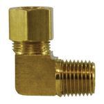 Midland Industries 18-221B Tube-to-Pipe Elbow, 3/16 x 1/8 in Nominal, Compression x MNPTF End Style, Brass