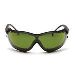 Pyramex® GB1860SFT V2G® Stylish Safety Glasses, Anti-Fog/Anti-Static/Scratch-Resistant Lens Coating, Green Lens, Wraparound Frame, Black Frame, Nylon Frame, Polycarbonate Lens, Specifications Met: ANSI Z87.1