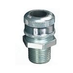 Crouse-Hinds CGB598 Form D Straight Cable Gland Connector, 1-1/2 in Trade, Cable Openings: 7/8 to 1 in, Steel, Chromate/Electro-Plated Zinc