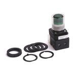 Rockwell Automation 800H-QRAH2GA2 Illuminated Pushbutton, 30.5 mm, 2NO Contact Configuration, Extended Head with Guard Operator, Green