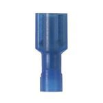 Panduit® Pan-Term® DNF14-250FIB-C DNF-FIB Female Disconnect, 16 to 14 AWG Conductor, 0.187/0.205 in W x 0.032 in THK Tab, Butted Seam Barrel, Brass, Blue, Insulated: Insulated
