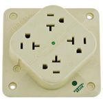 Wiring Device-Kellems 4-PLEX® Circuit Guard® SpikeShield® HBL420HIS 1-Phase Duplex Standard Surge Suppression Receptacle, 125 VAC, 20 A, Ivory