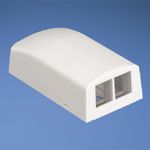 Panduit® NetKey™ NK2BXIW-A Elongated Outlet Box, Keystone Module, 2 Module, For Use With LD3, LDP3, LD5 and LDP5 Pan-Way Raceways, Surface Mount, ABS