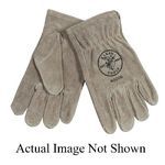 Klein® 40004 Safety Gloves, Drivers Glove, Gunn Cut Style, M, Cowhide Leather, Gray, Slip-On Cuff, Bright Coating, Thermolite® Lining