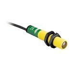Banner Engineering S12SN6R Photoelectric Sensor, Barrel, 15000 mm, Visible Red Sensing Beam, 3/1.5 ms Response Time, NPN Output