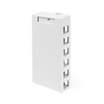 QuickPort® 41089-6WP 6-Port Outlet Box, Snap-In Module, For Use With Individual QuickPort® Snap-In Connector Module, Surface Mount, Plastic