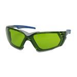 Bouton® Fortify™ Optical 250-54-0024 Single Safety Glasses, Anti-Fog/Foam Padding, Green Lens, Rimless Frame, Gray, Polycarbonate Frame, Polycarbonate Lens, ANSI Z87.1-2015
