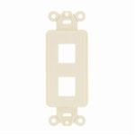 PREMISE WIRING ISF2EI Unloaded Decorator Outlet Frame, 1 Gangs, 2 Ports, ABS, For Use With Data, Fiber, Audio/Video Connectors, Electric Ivory