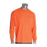 PIP® 310-1100-OR/5X Long Sleeve T-Shirt, 5XL, Hi-Viz Orange, Bird's Eye Polyester