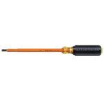 Klein® 605-7-INS Screwdriver, Cabinet Point, 1/4 in Point, Steel Shank, 11.313 in OAL, Plastic Handle, Black Oxide, Specifications Met: ASTM F1505, Insulated: Yes, No ESD-Safe