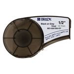 Brady® BMP® 21 M21-500-595-GY Printer Label, 21 ft H x 1/2 in W, Black on Gray Legend/Background, B-595 Vinyl