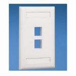 Panduit® NetKey® IndustrialNet™ NK2FWHY Flat Faceplate With Label, 1 Gang, 4-1/2 in H x 2-3/4 in W, ABS, White
