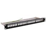 PREMISE WIRING HPJS24 1U Flat Shielded Singlemode Standard Unloaded Patch Panel With Cable Management Bar, 24 Ports, Category: Cat 6, Composite