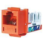 PREMISE WIRING SPEEDGAIN® HXJ5EOR25 8-Position RJ45 Standard Universal Jack, 1 Port, Thermoplastic