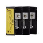 Bussmann 16280-3 Barrier Power Distribution Block, 600 VAC/VDC, 175 A, 3 Pole, 14 to 2/0 AWG Wire, Aluminum/Molded Thermoplastic