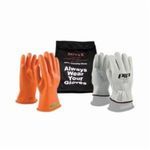 Novax® 147-SK-00/8-KIT Insulating Unisex Electrical Safety Kit, SZ 8, Goatskin Leather/Rubber, Orange, 11 in L, ASTM Class: ASTM D120/Class 00, 500/750 VAC/VDC Maximum Use