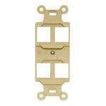 PREMISE WIRING Q106E Duplex Outlet Frame, 1 Gangs, 4 Ports, ABS, For Use With Data, Fiber, Audio/Video Connectors, Electric Ivory