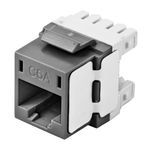 PREMISE WIRING NEXTSPEED® HJ6AGY Ascent Cat 6A Universal Keystone Jack, Thermoplastic, Gray