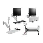 Hoffman SYSPEND™ VAMONITOR VM5 Monitor and Keyboard Arm, 25.63 in L x 25 in W, Aluminum, Light Gray