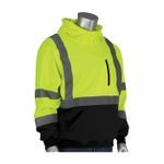 PIP® 323-1350B-LY/4X 323-1350B Bottom Pullover Hooded Sweatshirt, Hi-Viz Lime Yellow, Polyester Fleece, 57-1/2 in Chest