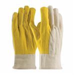 PIP® 93-589 Men's Premium Grade Work Gloves, Chore Glove, Cotton, Gold, Bandtop Cuff, Uncoated Coating, Resists: Heat, Unlined Lining