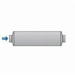 Donaldson® M090544 1-Style Round Muffler, 4.02 in Inlet x 4.02 in Outlet, 9.02 in Dia x 44.45 in L Body, 1158 to 2006 cfm