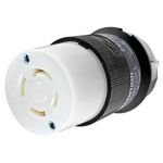 Wiring Device-Kellems Twist-Lock® Insulgrip® HBL2763 3-Phase Female Heavy Duty Isolated Non-Grounding Standard Sized Locking Connector, 277Y/480 VAC, 30 A, 4 Pole, 4 Wires, Black/White
