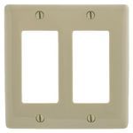 PREMISE WIRING NP262I Standard Wallplate, 2 Gangs, 4.63 in H x 4.69 in W, Nylon, Ivory