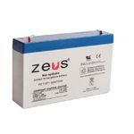 Zeus® PC7-6 Lead Acid Battery, Sealed Lead Acid, 6 VDC, 7 Ah, 7.2 to 7.5 VDC Charge