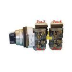 Allen-Bradley 800T-JG141KD7BBXX Non-Illuminated Selector Switch, 30 mm, 2NO-2NC Contact Configuration, Metal Wing Lever Operator, Gray