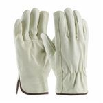 PIP® 70-368-XL Men's Premium Grade Work Gloves, Drivers Glove, Keystone Thumb Style, XL, Grain Pigskin Leather Palm, Grain Pigskin Leather, Natural, Slip-On Cuff, Uncoated Coating, Resists: Abrasion and Moisture, Unlined Lining