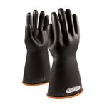 Novax® 155-1-14/11 Insulating Electrical Safety Gloves, SZ 11, Natural Rubber, Black with Orange Liner, 14 in L, ASTM Class: Class 1, 7500 VAC/11250 VDC Max Use Voltage