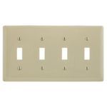 PREMISE WIRING NP4I Standard Wallplate, 4 Gangs, 4.63 in H x 8.31 in W, Nylon, Ivory