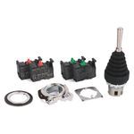 Allen-Bradley 800FM-JR4PX02B 800F PB, 22mm Toggle Switch, Toggle Switch, 2 N.C., 2 N.C., 4 Position Momentary, N.C. Early Break, No Power Module (Lamp Type), No Power Module, Metal, No Power Module (Voltage), Screw Contact Block, Plastic Latch Mount