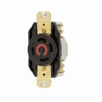 Wiring Device-Kellems Twist-Lock® Insulgrip® HBL2730 Flush Mount Locking Receptacle, 480 VAC, 30 A, 3 Poles, 4 Wires, Black