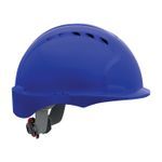 JSP® 280-EV6151SV-50 Evolution® 6151SV Deluxe Short Brim Vented Hard Hat, SZ 6-5/8 Fits Mini Hat, SZ 8 Fits Max Hat, HDPE, 6-Point Polyester Strap Suspension, ANSI Electrical Class Rating: Class C, ANSI Impact Rating: Type I, Wheel Ratchet Adjustment