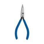 Klein® D321-41/2C Electronic Slim Long Nose Plier With Spring, Knurled/Serrated Jaw, 1-1/16 in Jaw Length, 7/16 in Jaw Width, Steel Jaw, 4-13/16 in OAL, 1/32 x 1/16 in Tip Width, Cutter Included: No, No Non-Sparking, Wire Stripper Included: No