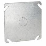 RACO® 753 Blank Square Box Cover With 1/2 in Center Knockout, 0.063 in L x 4 in W x 1/8 in D, Flat Cover, Metallic