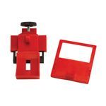 Brady® 104106 Clamp-On Circuit Breaker Lockout, For Use With: Circuit Breaker, 1 Padlock Maximum, 0.31 in Padlock Shackle Maximum Diameter, Polypropylene, Red