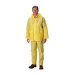 PIP® FALCON™ 201-250/L 3-Piece Rainsuit, L, Yellow, PVC, 48 in Waist, 30 in L Inseam, Detachable Hood