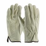 PIP® 69-134-XL Regular Grade Work Gloves, Drivers Glove, Straight Thumb Style, XL, Split Cowhide Leather Palm, Nylon/Split Cowhide Leather, Tan, Slip-On Cuff, Uncoated Coating, Resists: Abrasion and Moisture, Unlined Lining