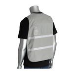 PIP® 300-2515/4X-5X 300-2500 Non-ANSI Incident Command Vest, 4XL/5XL, Gray, 35% Cotton/65% Polyester, Hook and Loop Closure, 4 Pockets